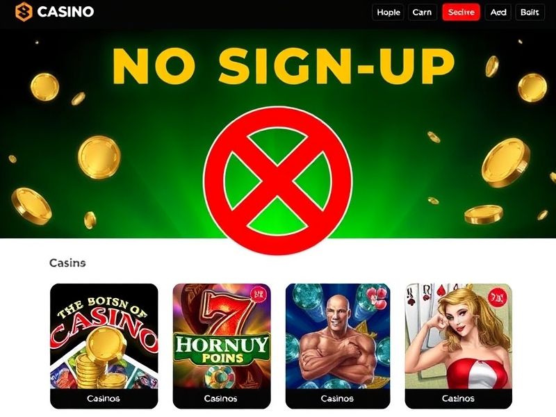 Discover the top no sign up casinos for instant play and explore free online gambling options. Find the best casino games, bonuses, and guides without registration required.